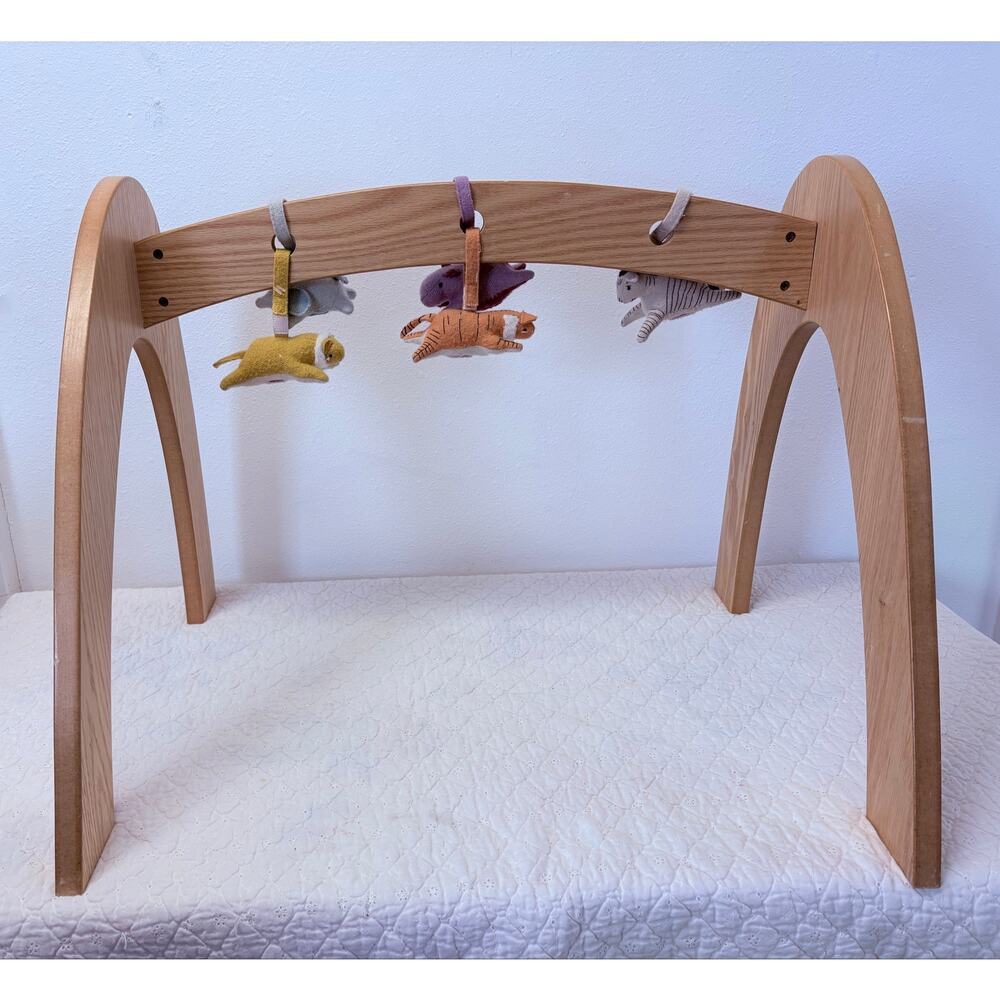 Wooden Foldable Baby Gym With Four Toys